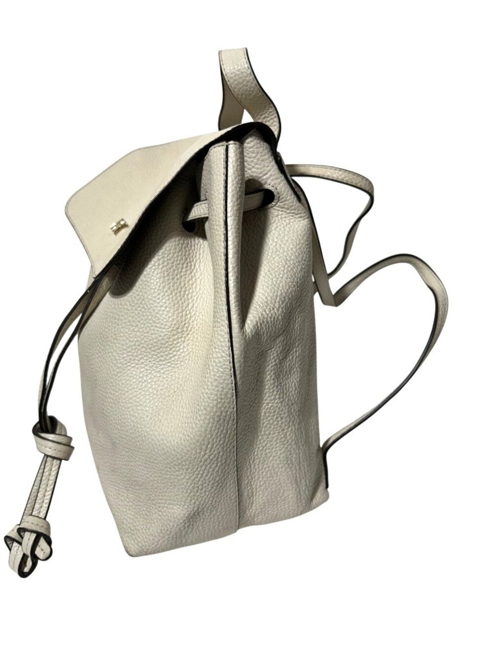 Michael Kors Pebbled Leather Backpack In Ivory With Drawstring Closure - Picture 5 of 12